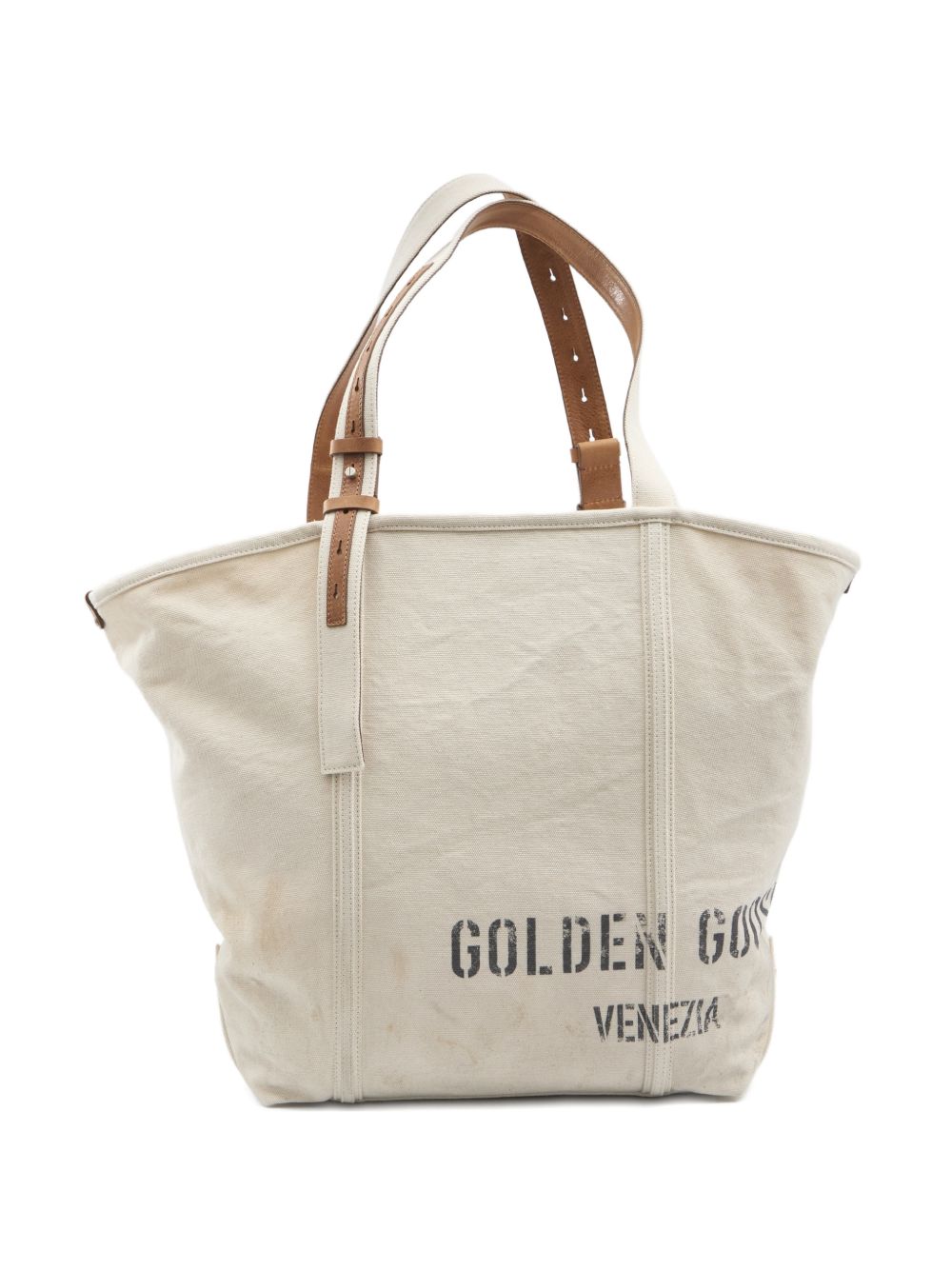 Golden Goose Canvas Tote Bag — Ecru