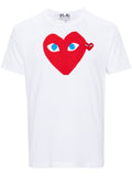 Comme Des Garcons Heart-Eye Logo Print T-shirt — white