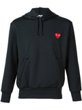 Comme Des Garcons Logo-Embroidered Cotton Hoodie — Black