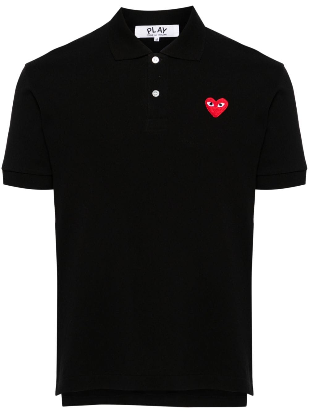 Comme Des Garcons Logo-Embroidered Cotton Piqué Polo — Black