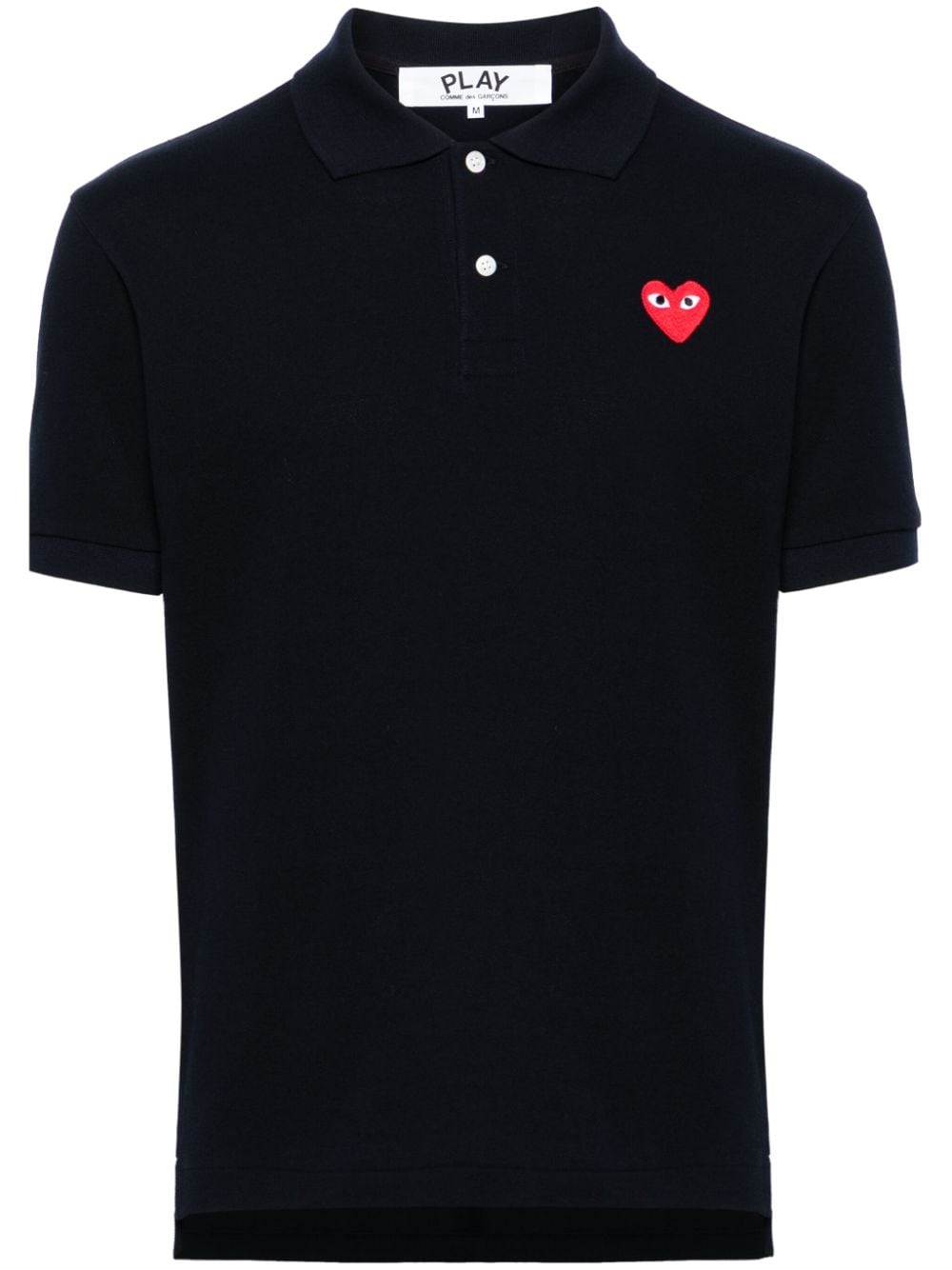 Comme Des Garcons Heart-Patch Piqué Polo — Navy