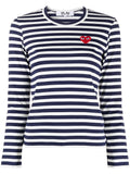 Comme Des Garcons Striped Cotton T-Shirt — Navy