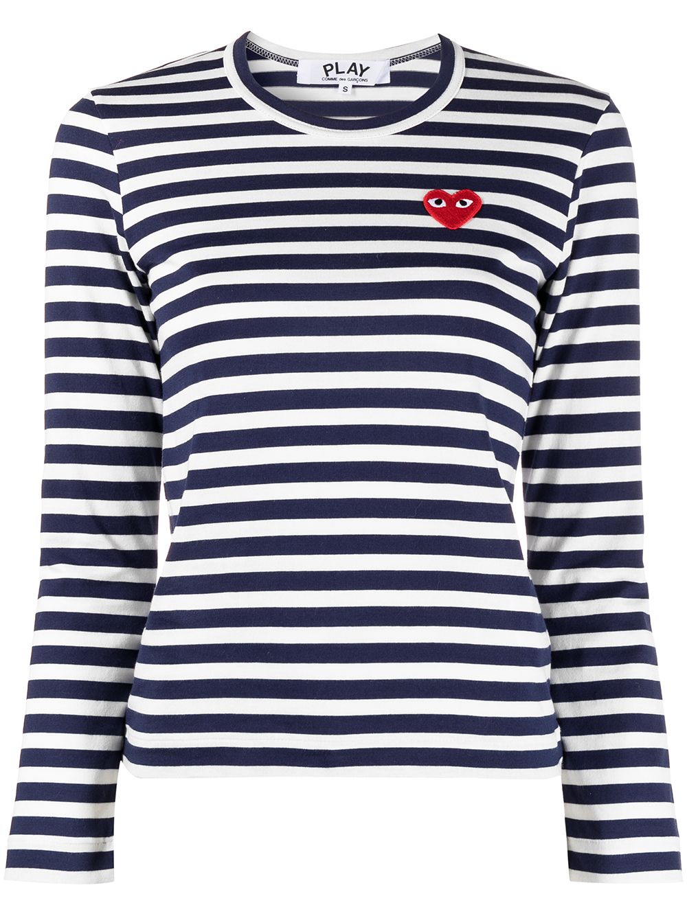 Comme Des Garcons Striped Cotton T-Shirt — Navy