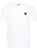 Comme Des Garcons Embroidered Heart Logo T-Shirt — White