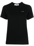 Comme Des Garcons Logo-Embroidered Cotton T-Shirt — Black