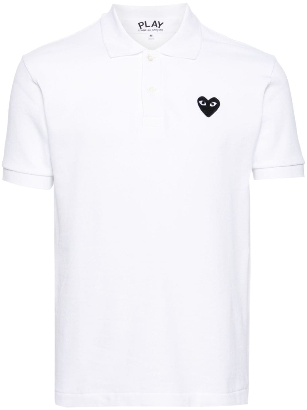Comme Des Garcons Heart-Logo Cotton Piqué Polo — White