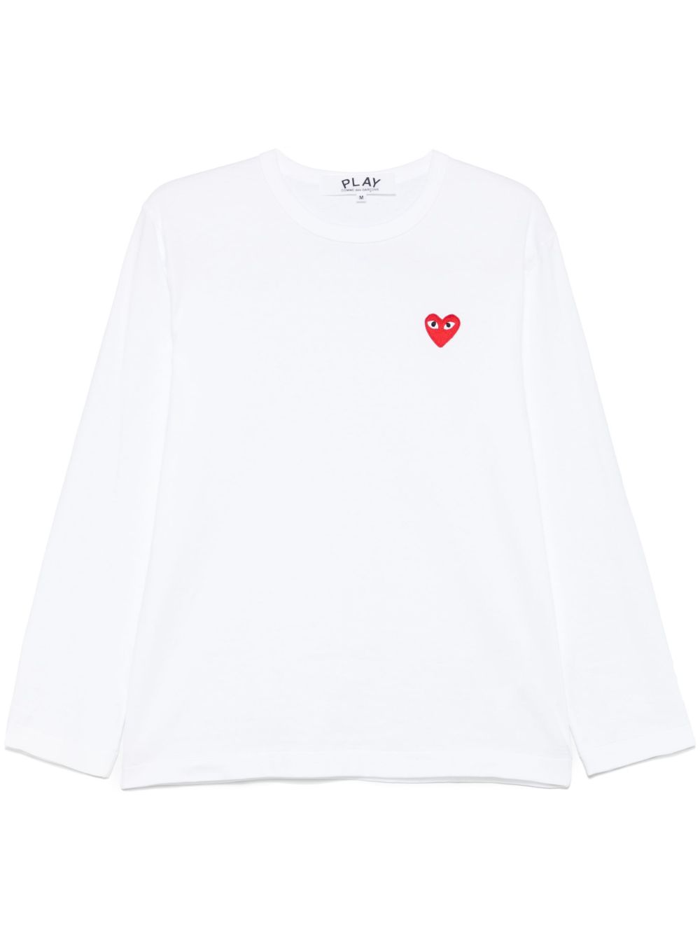 Comme Des Garcons Signature Heart Embroidered T-Shirt — White