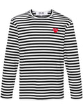 Comme Des Garcons Striped Cotton T-Shirt — Black