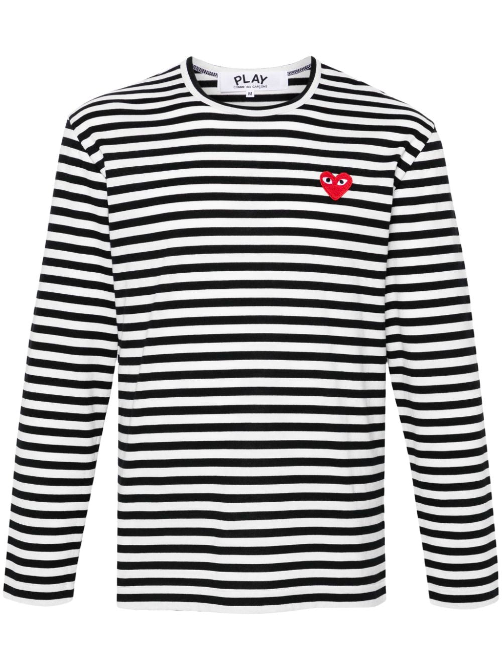Comme Des Garcons Striped Cotton T-Shirt — Black