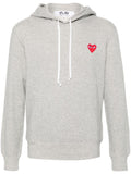 Comme Des Garcons Logo-Embroidered Cotton Hoodie — Grey