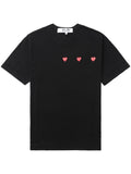 Comme Des Garcons Heart-Embroidered Cotton T-shirt — Black