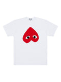 Comme Des Garcons Heart-Print Appliqué T-Shirt — White