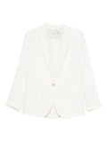 Forte Forte Linen Single-Breasted Blazer — White