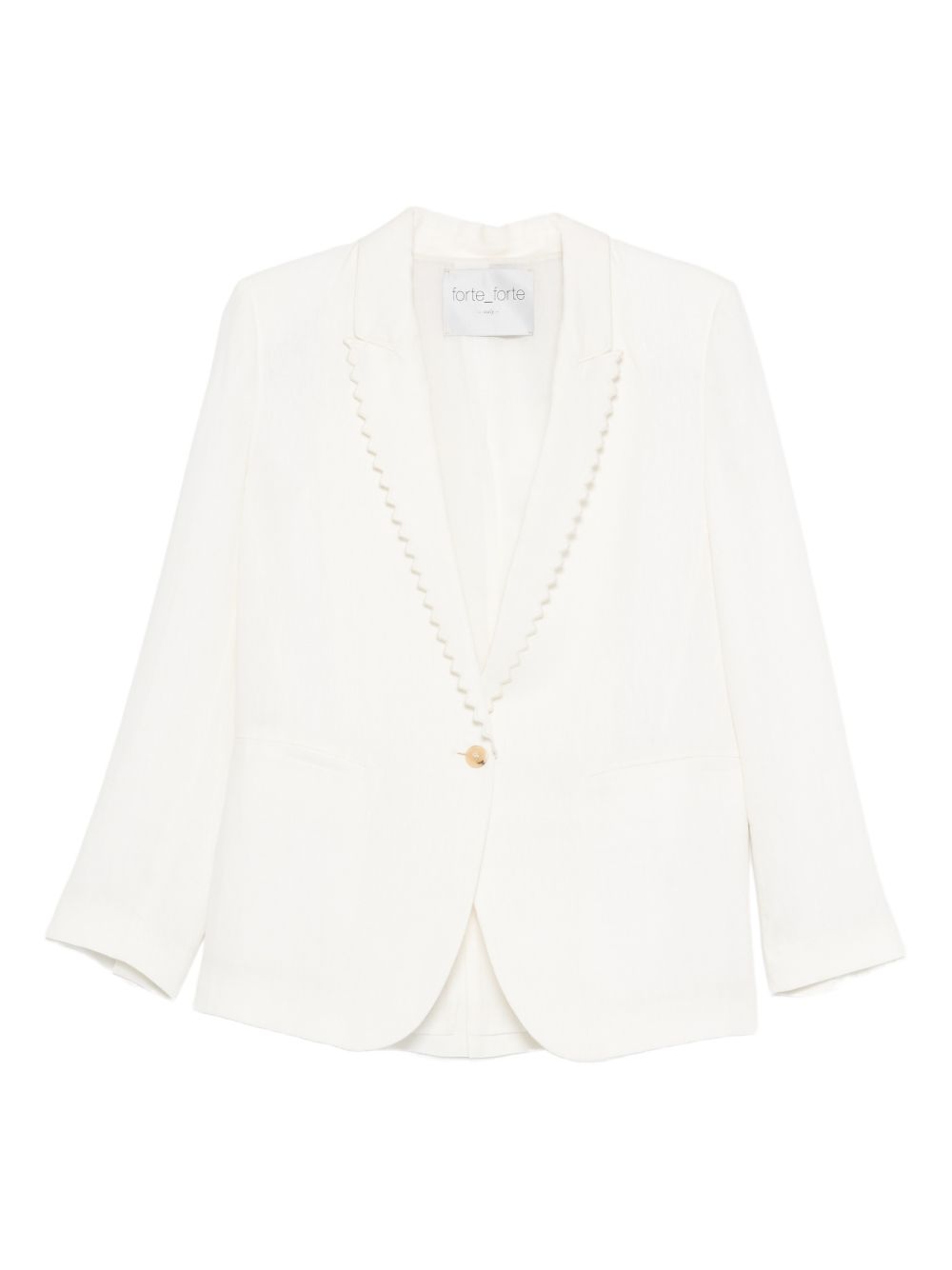Forte Forte Linen Single-Breasted Blazer — White