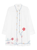 Forte Forte Embroidered Floral Shirt — White