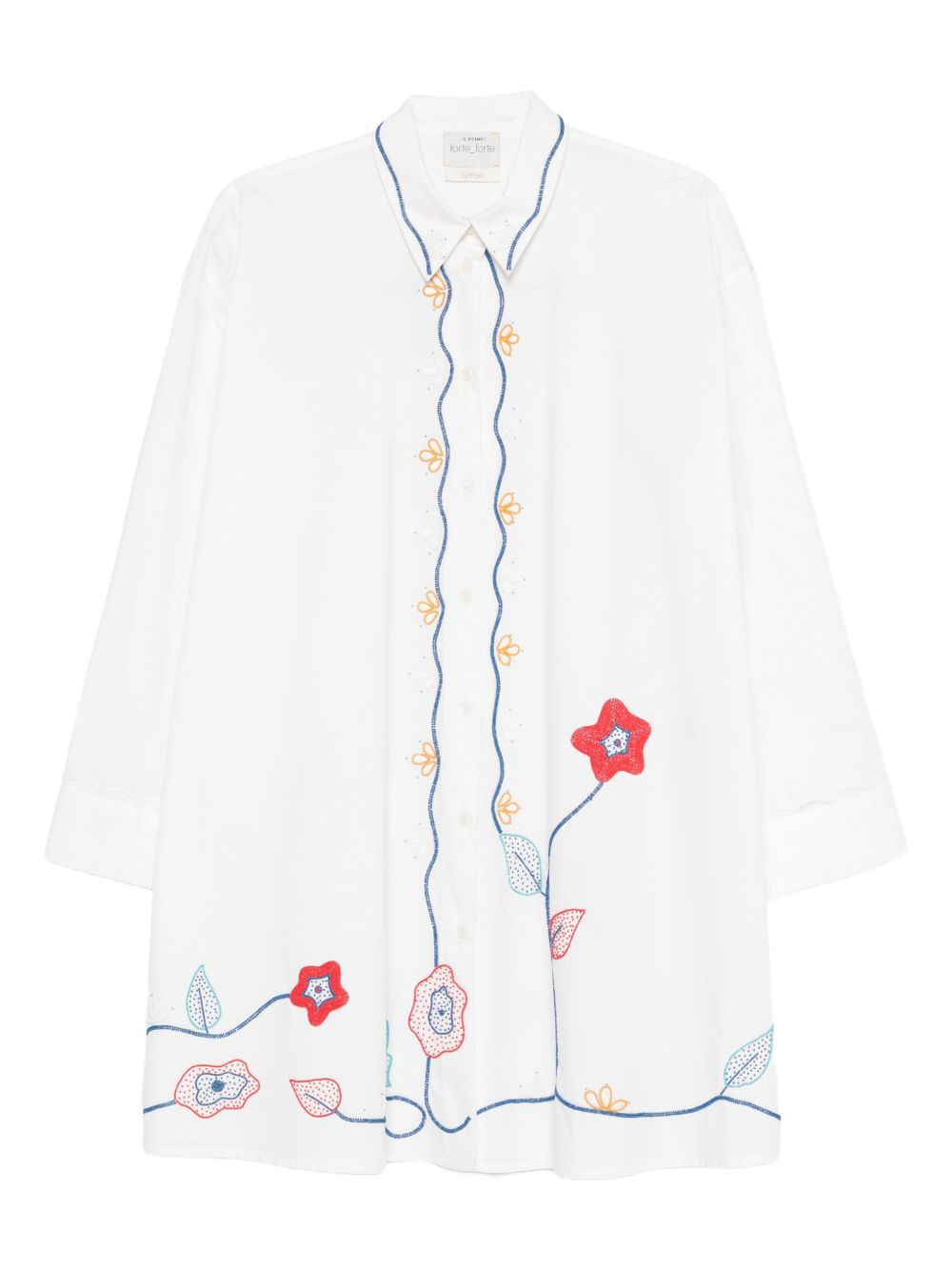 Forte Forte Embroidered Floral Shirt — White