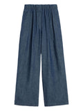 Jil Sander Wide-Leg Cotton Trousers — Blue