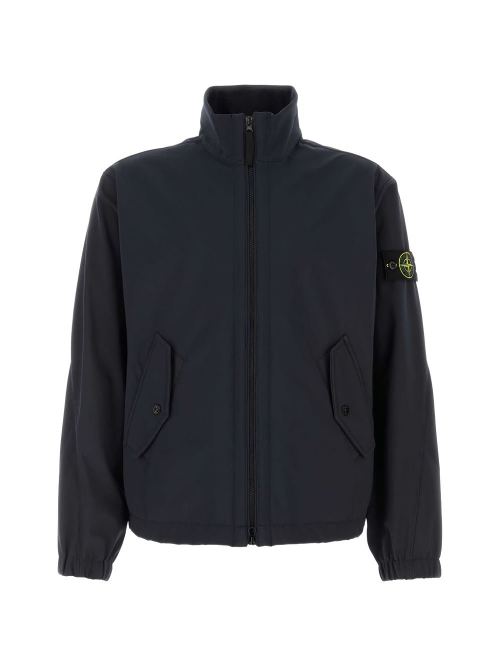 Stone Island Logo-Patch Zip-Up Jacket — Navy