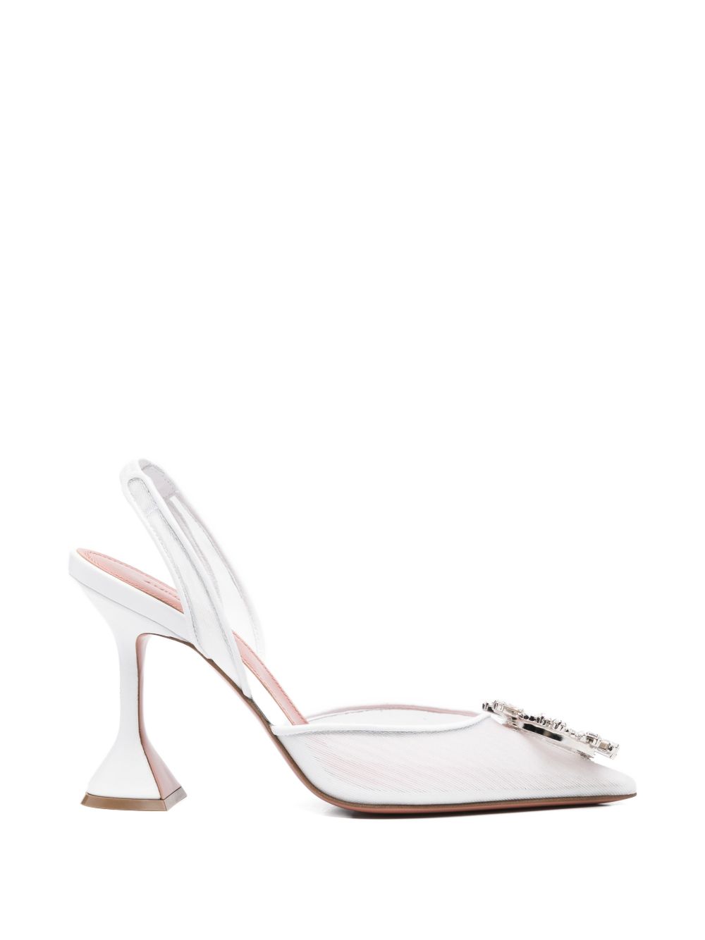Amina Muaddi Begum Slingback Heel — White
