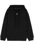 Marine Serre Crescent Moon Embroidery Hoodie — Black