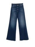 Mother Hustler Roller Sneak Jeans — Blue