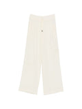 Ermanno Scervino Silk Floral Embroidery Pajama Trousers — Ivory