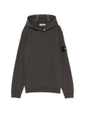 Stone Island Logo Cotton Hoodie — Charcoal