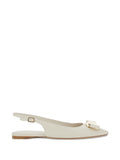 Ferragamo Buckle Slingback Flat — Cream