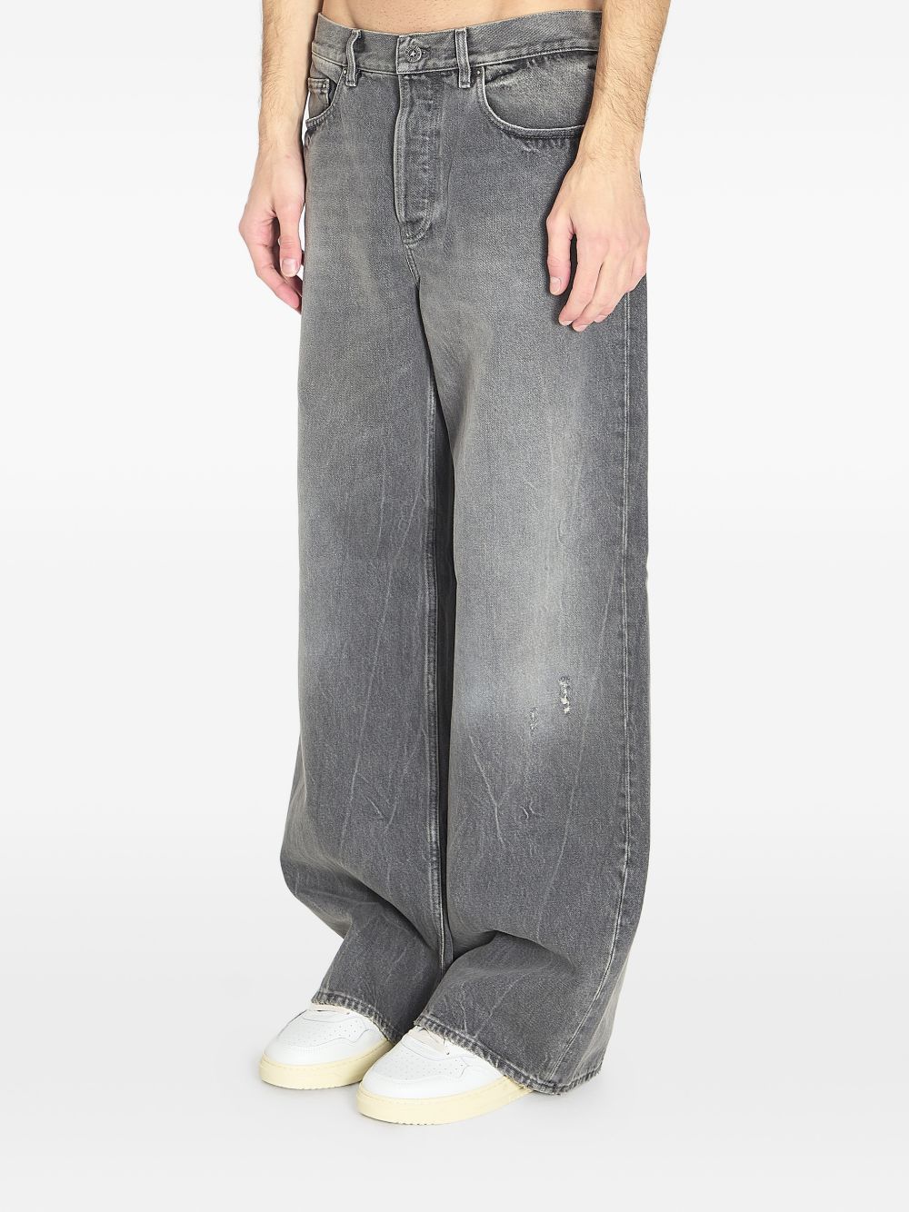 Golden Goose Wide-Leg Cotton Denim Jeans — grey