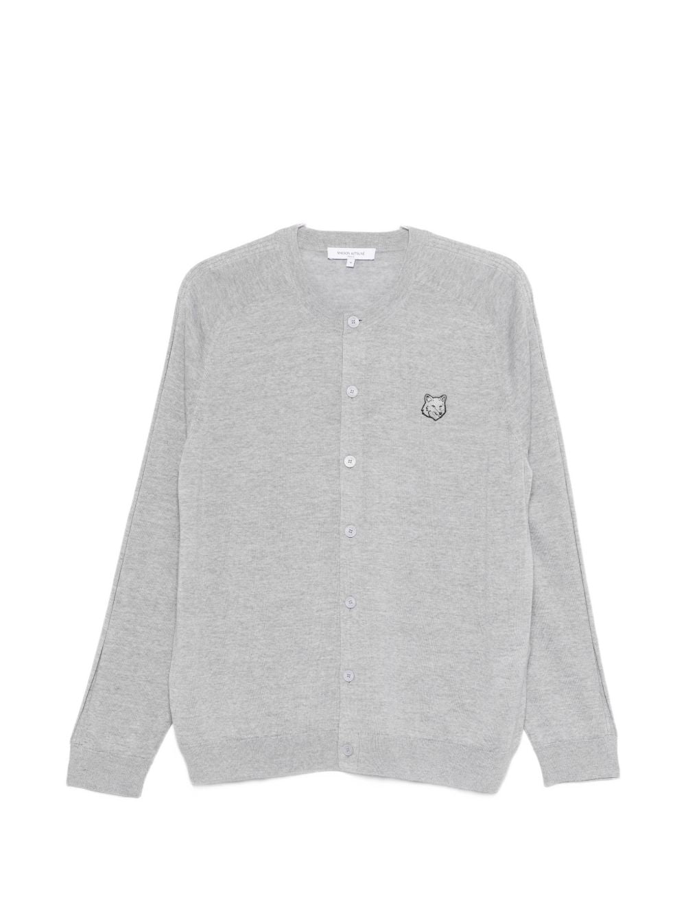 Maison Kitsuné Fox Head Patch Cardigan — grey