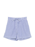 Parosh Striped Cotton Shorts — Blue