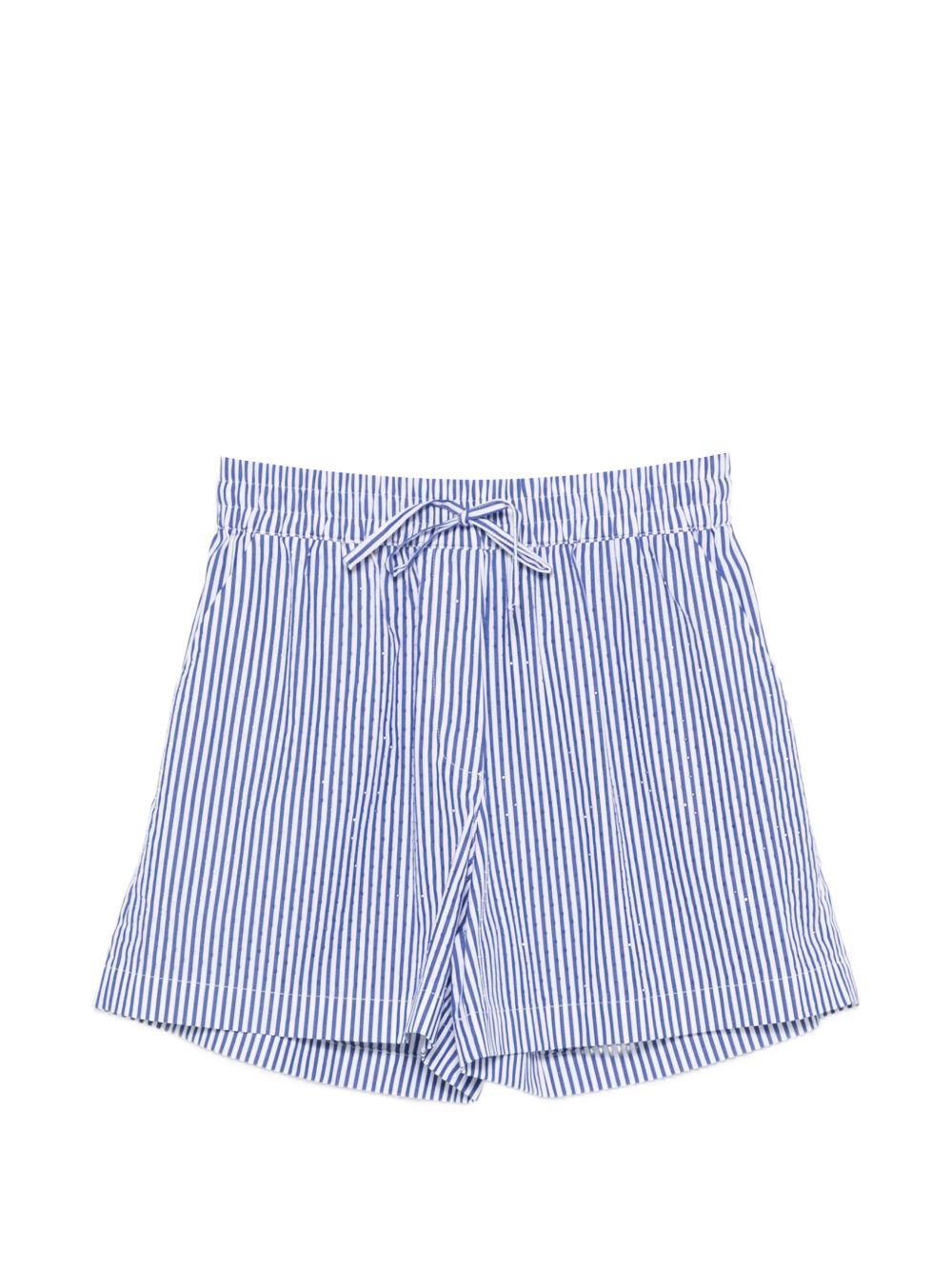 Parosh Striped Cotton Shorts — Blue