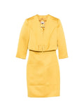 Elisabetta Franchi Embroidered V-Neck Dress — Yellow