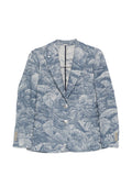 L.B.M. 1911 Floral Jacquard Blazer — light blue