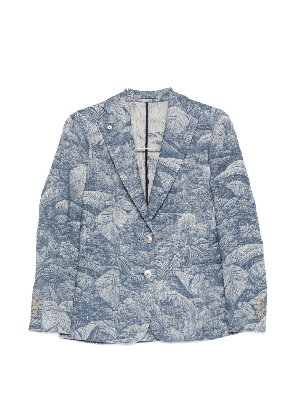 L.B.M. 1911 Floral Jacquard Blazer — light blue