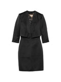Elisabetta Franchi Logo-Embroidered Cropped Jacket Dress — Black