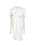 Parosh Silk Bow-Tie Blouse — White