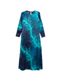 F.R.S . Printed Silk Dress — Blue