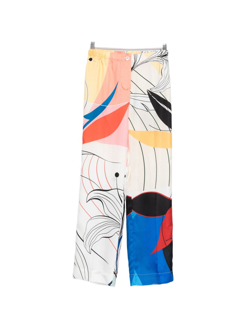 F.R.S . Printed Silk Trousers — Cream