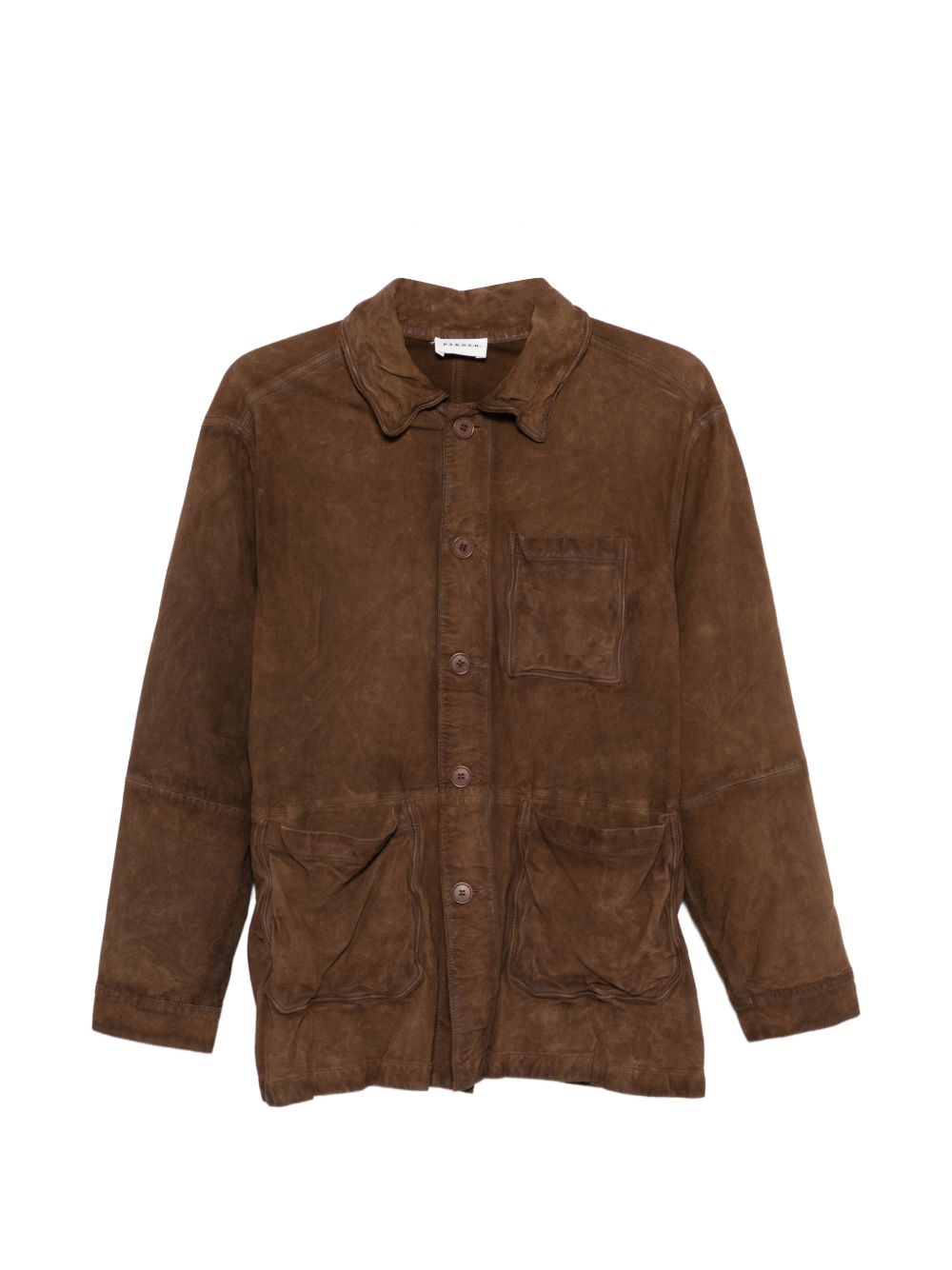 Parosh Suede Leather Jacket — Brown