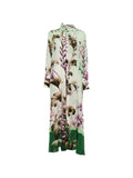 F.R.S . Floral Silk Dress — Ivory