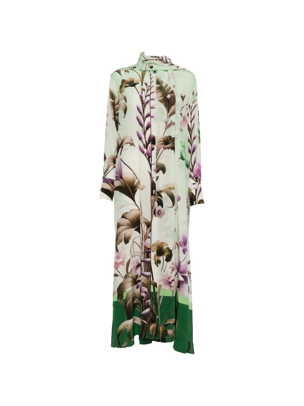 F.R.S . Floral Silk Dress — Ivory