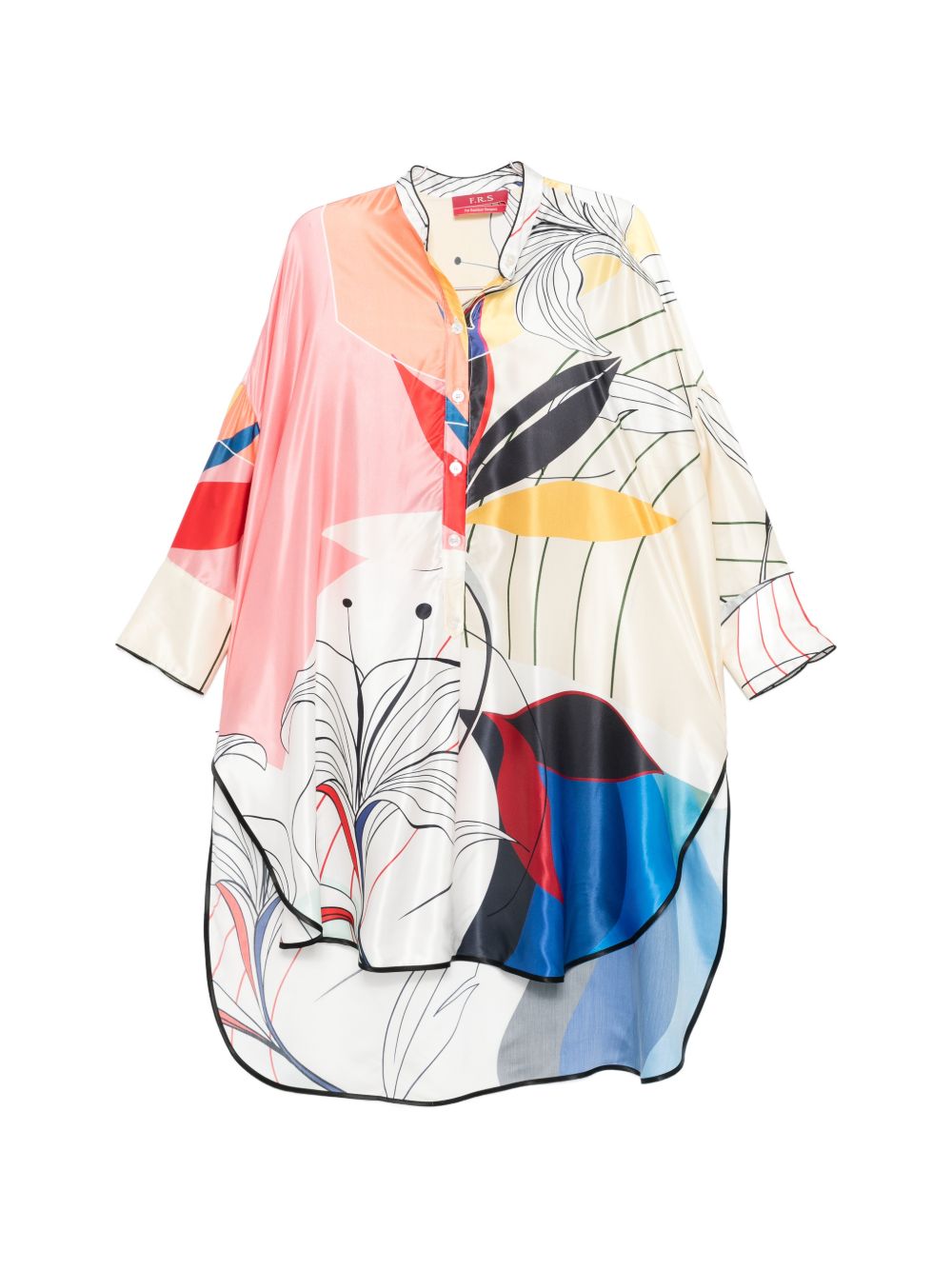 F.R.S . Printed Silk Dress — Cream