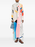 F.R.S . Abstract Print Silk Dress — white