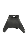 Golden Goose Cropped Cotton Hoodie — Charcoal