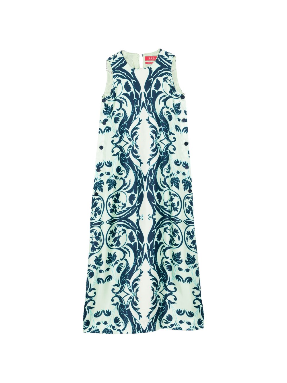 F.R.S . Baroque Floral-Printed Silk Dress — Cream