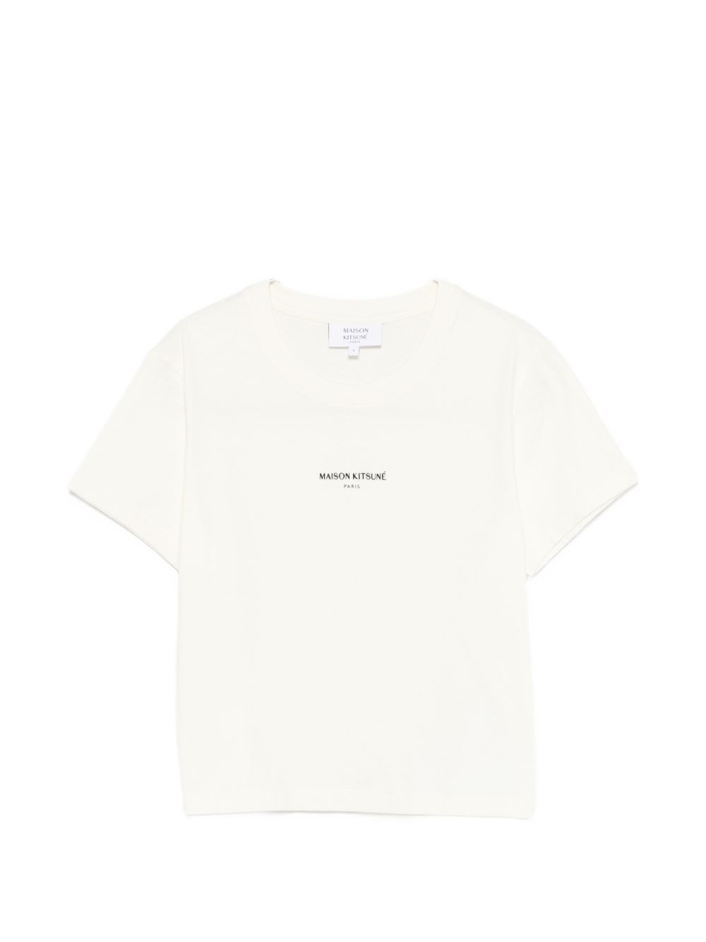Maison Kitsuné Logo-Embroidered Cotton T-Shirt — Cream