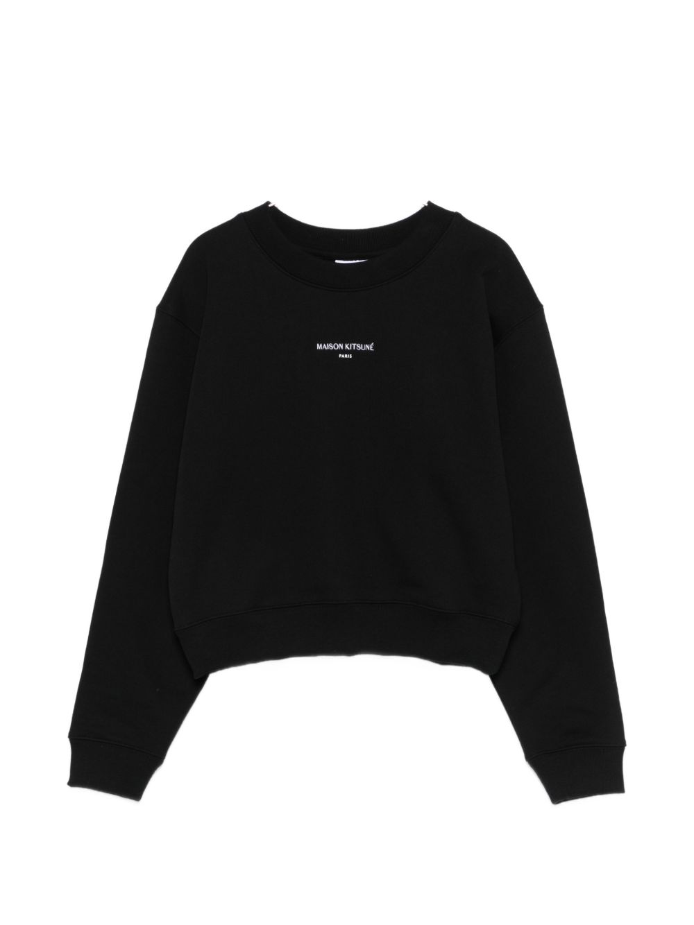 Maison Kitsuné Logo-Embroidered Sweatshirt — Black