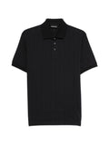 Emporio Armani Cotton Logo Polo Shirt — Black