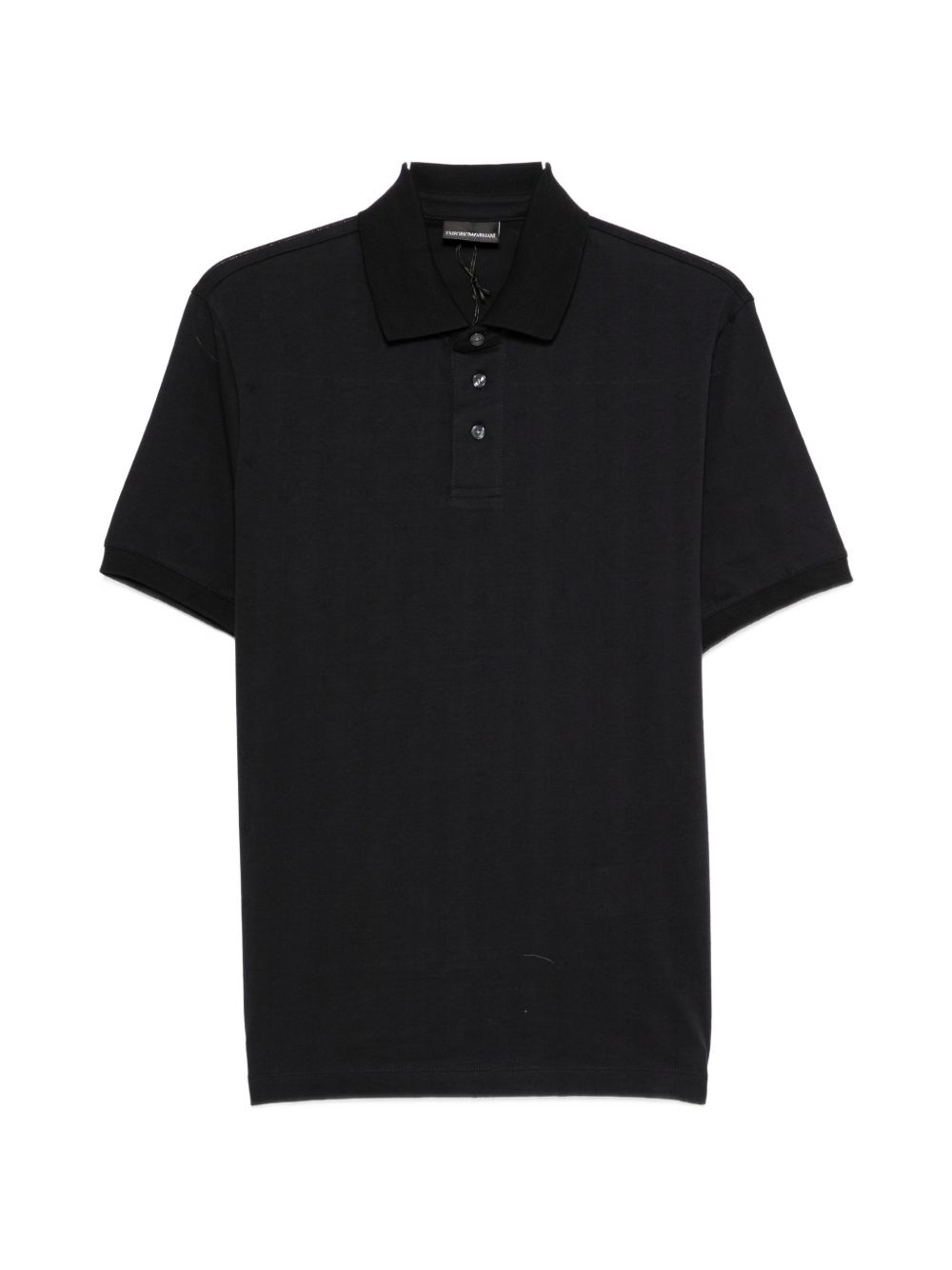 Emporio Armani Cotton Logo Polo Shirt — Black